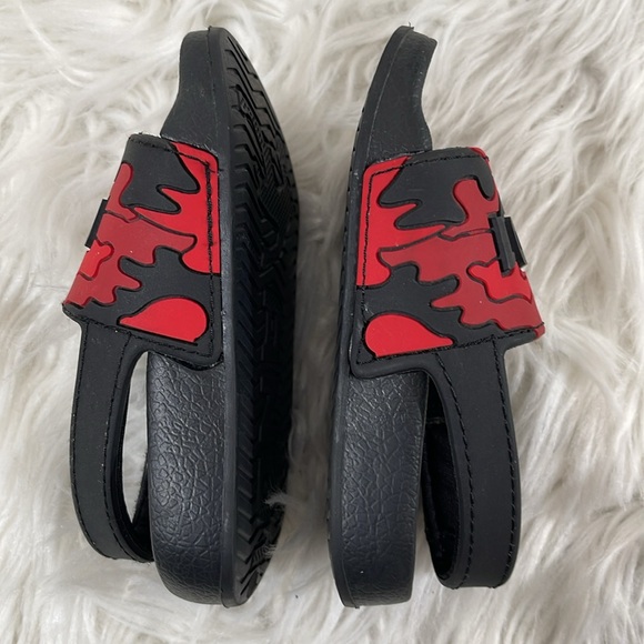 And1 Toddler Boy/Girl Size 5/6 Red Black Camo Velcro Strap Slide Sandals - Picture 6 of 10